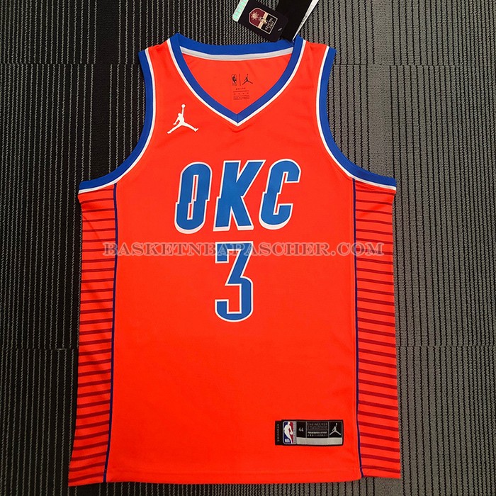 Maillot Oklahoma City Thunder Chris Paul NO 3 Statement 2021 Orange